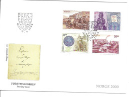 Norway FDC Millennial And History Set 1999 12 Euros - FDC
