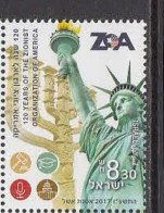 2017 Israel Zionist Organization Of America Statue Of Liberty Complete Set Of 1 MNH @ BELOW FACE VALUE - Usati (senza Tab)