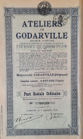 S.A. Atliers De Godarville - Part Sociale Ordinaire -1933 - Industrie