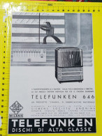 IT-00195- PUBBLICITÀ 1941- "TELEFUNKEN 646" DISCHI DI ALTA CLASSE - Altri & Non Classificati