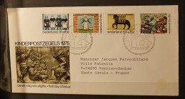 01 - 24 // Holland - Thématique Enfants - Poupée - Lettre FDC à Destination De La France - Kinderpostzegel 1975 - Briefe U. Dokumente