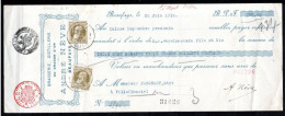 75 (2x) Op Kwitantie Gestempeld - Perfin N F (Nagelmakers Fils & Co) - 1909-34