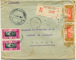 DAHOMEY LETTRE RECOMMANDEE DEPART COTONOU 13 NOV 37 DAHOMEY AVEC CACHET CACHET DE LA CHAMBRE DU COMMERCE POUR LE........ - Cartas & Documentos