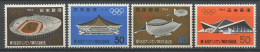 JAPON 1964 N° 787/790 ** Neufs MNH Superbes C 4 € Sports Jeux Olympique Tokyo Stade Palais Gymnase Anneaux - Unused Stamps