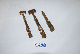 C298 3 Anciens Outils De Verrier - Objet De Métier - Verrerie - Antiek Gereedschap