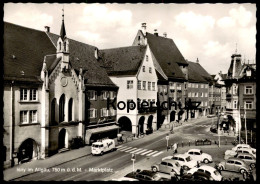 ÄLTERE POSTKARTE ISNY IM ALLGÄU MARKTPLATZ VW BUS REKLAME DAS GUTE BROT VON JAUS VOLKSWAGEN KÄFER AK Cpa Postcard - Isny