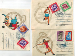 1957  Trois Enveloppes Sports - Covers & Documents