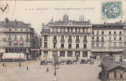 49. ANGERS .CPA COLORISEE.. PLACE DU RALLIEMENT. LA POSTE.. ANNEE 1905 + TEXTE - Champtoceaux