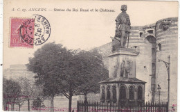 49. ANGERS .CPA. STATUE DU ROI RENE ET LE CHATEAU.. ANNEE 1905 + TEXTE - Champtoceaux