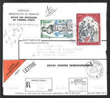 Shipping Against Reimbursement From Monaco In 1969. Stamps Hector Berlioz And Nonegasque Red Cross. Monte-Carlo. - Covers & Documents