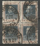 Italy Kingdom Regno 1927 Parmeggiani Jubilee C.50 In  Quartina Usata Annullo Originale - In Used Block4 Authentic PMK - Collections