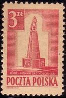 Poland 1945, Mi 404, Lodz Issue, Monument, Kosciuszko, MNH** - Neufs