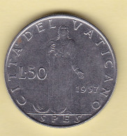 50 LIRE 1957 VATICANO PIO XII - Vatican