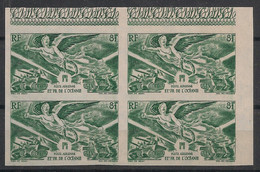 OCEANIE - 1946 - Poste Aérienne PA N°YT. 19a - Victoire - Non Dentelé / Imperf. - Bloc De 4 Cdf - Neuf Luxe ** / MNH - Poste Aérienne