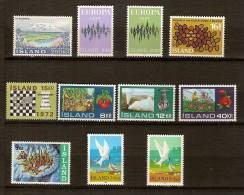 Islande Ijsland Iceland 1972 Yvertn° Entre 413 Et 423 *** MNH Cote 11,30 Euro - Unused Stamps