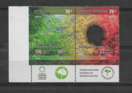 ARGENTINA 2004 FOREST PROTECTION AMERICA UPAEP ISSUE TREES FIRE PREVENTION PAIR - Unused Stamps