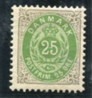 DENMARK 1903 Numeral In Oval 25 Øre Perforated 12¾, New Crown Watermark LHM / *.  Michel 29 I Z B - Unused Stamps