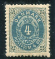 DENMARK 1895 Numeral In Oval 4 Øre Perforated 12¾, Large Crown Watermark MNH / **.  Michel 23 I Y B - Unused Stamps