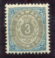 DENMARK 1895 Numeral In Oval 3 Øre Perforated 12¾, Large Crown Watermark MNH / **.  Michel 22 I Y B - Ongebruikt