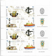 ARGENTINA 2004 NAVAL HYDROLOGY SHIPS MAPS LIGHTHOUSE HALF SHEET + LABELS - Unused Stamps