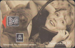 Schweden Chip 022 (60102/031) Girl On The Telephone - Cat - SC4 - 50 Units - 44352 - Sweden