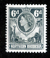 859 BCXX 1953 Northern Rhodesia Scott #68 MLH* (offers Welcome) - Rhodesia Del Nord (...-1963)