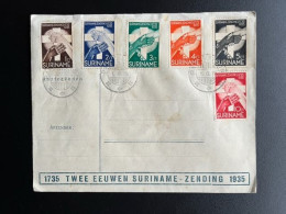 SURINAM 1935 FDC 200 YEARS MISSIONARY WORK 01-08-1935 SURINAME ZENDING - Suriname ... - 1975