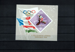 Hungary 1967 Olympic Games Grenoble Imperforated Block Postfrisch / MNH - Hiver 1968: Grenoble