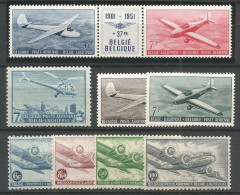 Belgique Belgium Lot De Poste Aérienne COB PA8/11 + PA25/29 En Séries Complètes MNH / ** 1946/51 Avions Cote: 123,00€ - Nuevos