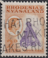 1959 Rhodesien & Nyasaland ° Mi:GB-RH 21, Sn:GB-RH 160, Yt:GB-RH 21,Copper Mining, Queen Elizabeth II (1926-2022) - Rhodesië & Nyasaland (1954-1963)