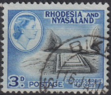 1959 Rhodesien & Nyasaland ° Mi:GB-RH 23, Sn:GB-RH 162, Yt:GB-RH 23, Rhodes's Grave, Queen Elizabeth II (1926-2022) - Rhodesia & Nyasaland (1954-1963)