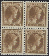 Luxembourg - Luxemburg - Timbres  -  Bloc à 4  Charlotte  75C.   MNH** - Blocs & Feuillets