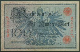 Dt. Reich 100 Mark 1908, DEU-31b Serie D/F, Leicht Gebraucht (K1545) - 100 Mark