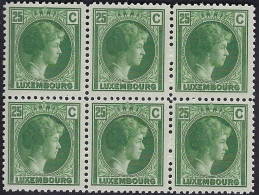 Luxembourg - Luxemburg - Timbres  -  Bloc à 6   Charlotte     25 C.      MNH** - Blocks & Kleinbögen