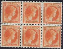 Luxembourg - Luxemburg - Timbres  -  Bloc à 6   Charlotte     20 C.      MNH** - Blocks & Sheetlets & Panes