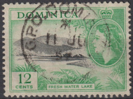 1951 Dominica (...-1978) ° Mi:DM 126, Sn:DM 130, Yt:DM 125, Fresh Water Lake, King George VI And Local Scenes - Dominica (...-1978)