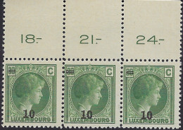 Luxembourg - Luxemburg - Timbres  -   Bloc à 3    10 C.   Charlotte   MNH** - Blocks & Kleinbögen