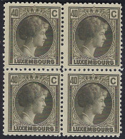 Luxembourg - Luxemburg - Timbres  -   Bloc à 4    40 C.    Charlotte        MNH** - Blocks & Kleinbögen