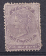 CEYLON 1863 1/2 P MH    SEE WMK - Ceylon (...-1947)