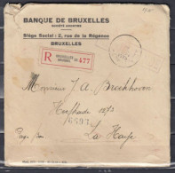 Aangetekende Brief Van Bruxelles 33 Brussel (sterstempel) Naar La Haye Met Lakstempel + Perfins B.B. - 1931-1934 Képi