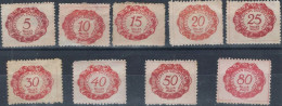 Liechtenstein 1920 Dues Complete Run Of 9 Heller Values (no Krone Vals) MM (40, 50, 80 Appear To Be UMM) - Portomarken