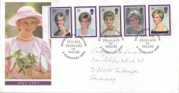 GROSSBRITANNIEN  1729-1733, 5erStreifen, FDC, Zum Tod Von Prinzessin Diana, 1998 - 1991-2000 Decimal Issues