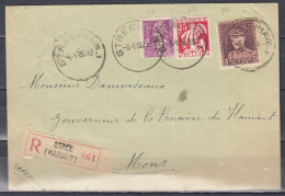 Aangetekende Brief Van Stree (Hainaut) Naar Mons - 1931-1934 Mütze (Képi)