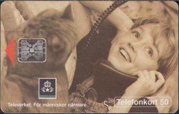 Schweden Chip 022 (60102/031) Girl On The Telephone - Cat - SC5 - 50 Units - C2C140858 - Suecia