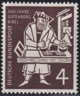 F-EX47177 GERMANY 1954 MLH 500th ANNIV JOHANNES GUTENBERG.  - Ungebraucht