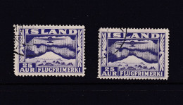 Iceland 1934 25a Perf 14 & 12.5 Used 15801 - Oblitérés