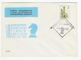 CHESS Yugoslavia 1965, Sarajevo - FIRST DAY Chess Cancel On Commemorative Envelope - Scacchi