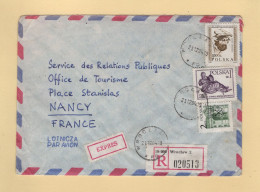 Pologne - Wroclaw - Recommande Expres Destination Nancy France - 1984 - Lettres & Documents