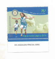 ARGENTINA 2005 ROTARY INTERNATIONAL CLUB CENTENARY CHILDREN 1 VALUE MINT NH - Nuevos