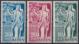 F-EX47195 GERMANY BADEN 1949 MNH CENT OF SURRENDER OF RASTATT CARL SCHURZ.  - Nuevos